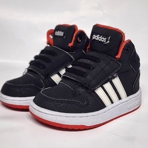 Adidas Hoops Mid 2.0 Boys Shoes Size 6.5 Toddler Basketball Sneakers Black Red